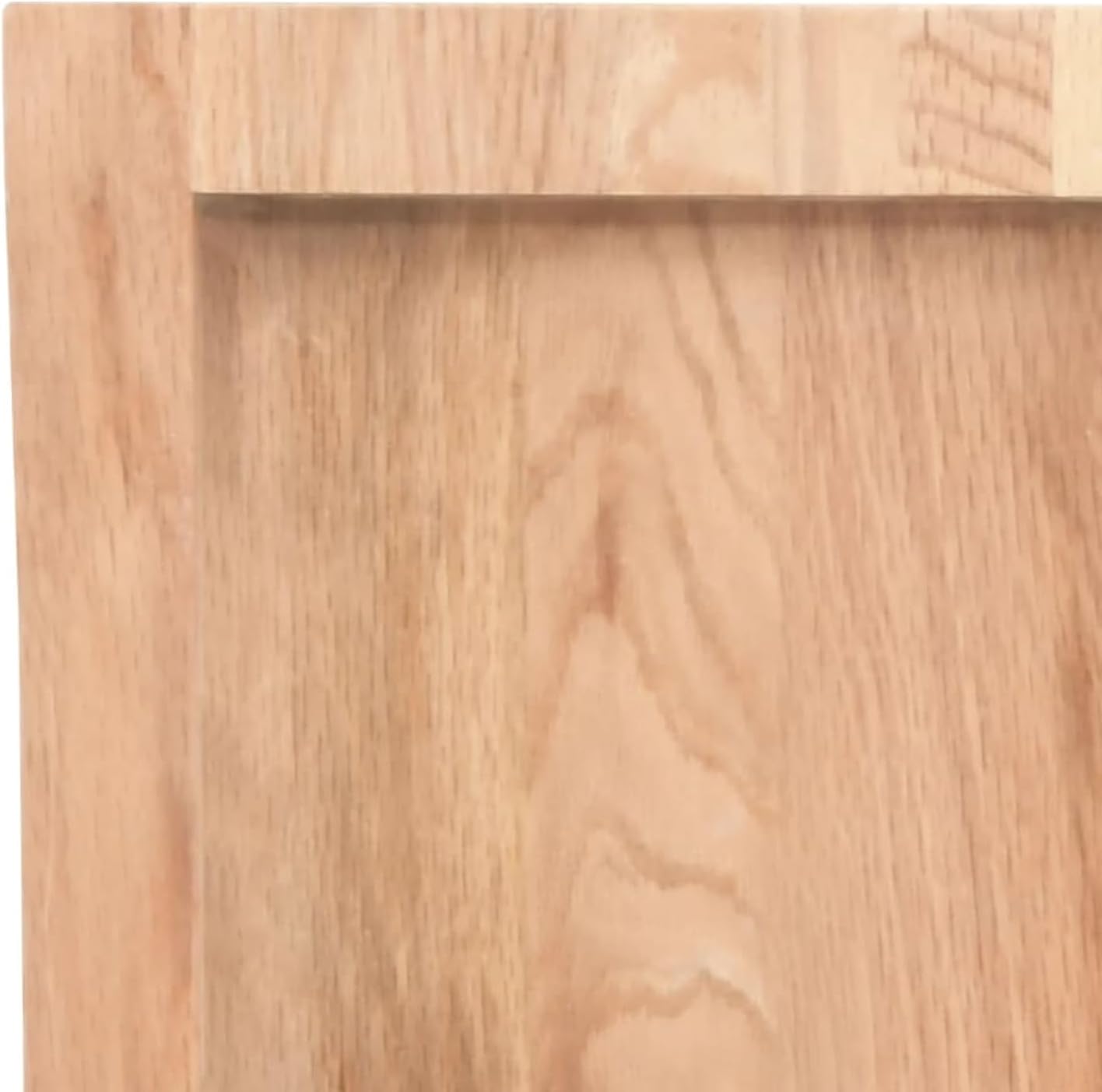 Light Brown Oak Wood Tabletop, 80 x 40 x 6 cm, Solid Treated Wood, Live Edge Design, Replacement Coffee Table, Kitchen Dining Table, Desktop Surface