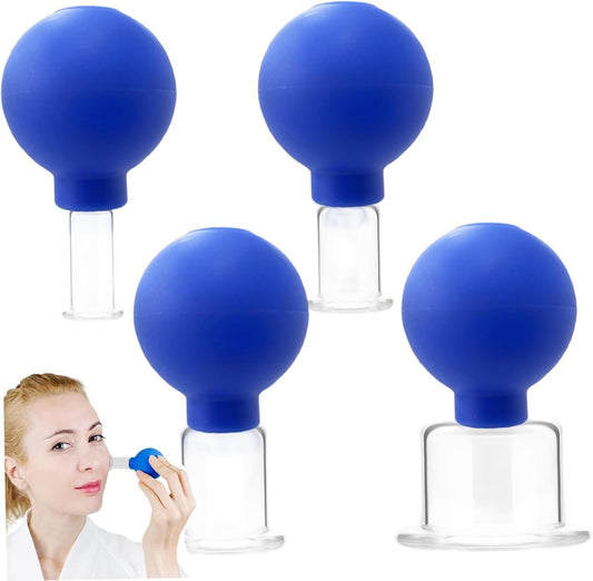 Facial Cupping Set for Face, Face Cupping Set(4Pcs), Silicone Vacuum Suction Facial, Anti Cellulite, Anti Wrinkle and Ageless Skin, for Eyes, and Body
