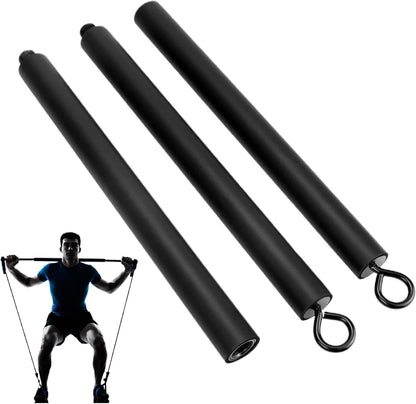 Fitness Bar, Pilates Set, Elastic Strength Trainer Stick, Adjustable Resistance Training Tool, Lightweight with Bands, Portable Gear for Home Camping Outdoor Workout