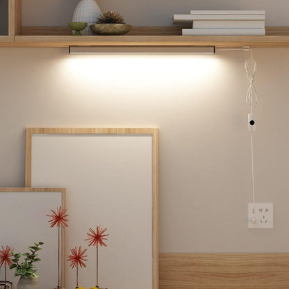 ASOKO Under Cabinet Led Lighting, 12 Inch Light Strip Bar,Daylight White 5000K Dimmable Plug in USB Light, Small Thin Led Under Counter Lighting for Kitchen/Room/Shelf/Desk/Display Case -2Pack