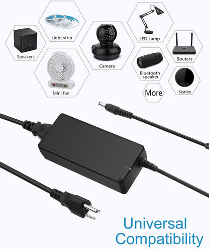 ALITOVE 24V Power Supply 4A 96W AC/DC Adapter 100-240V AC to DC 24 Volt Converter 4amp 3.75A 3.5A 3.3A 3.2A Transformer 5.5x2.5mm for LED Strip CCTV Camera LCD Monitor Massage Chair