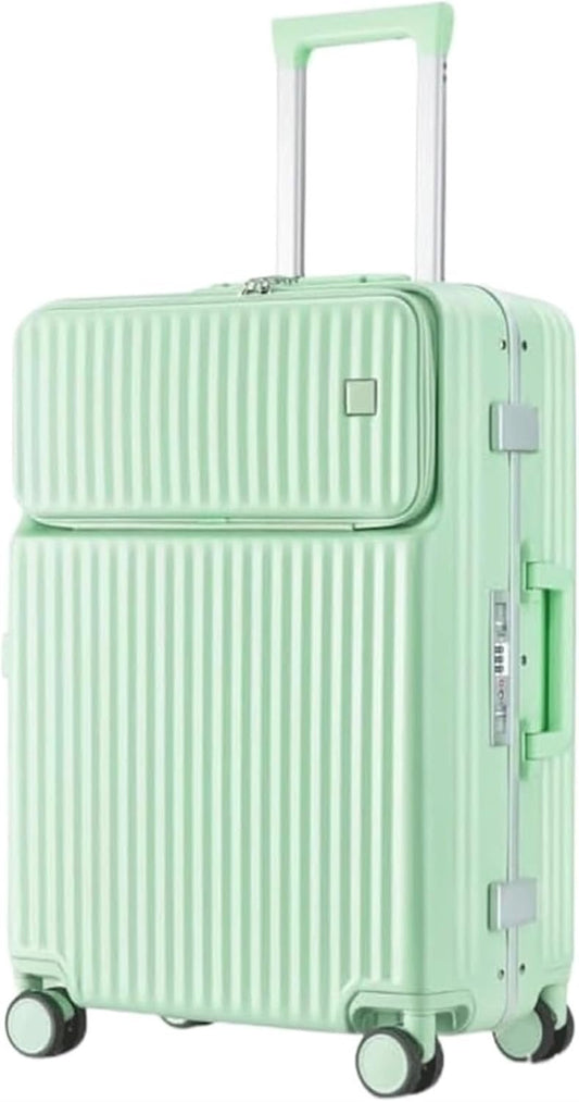 Carry-on Suitcase Luggage Resistant Hard Luggage Aluminum Frame Carry On Luggage Security Lock Suitcase Carry-on Suitcases Carry On Luggages (Grün 24inch)