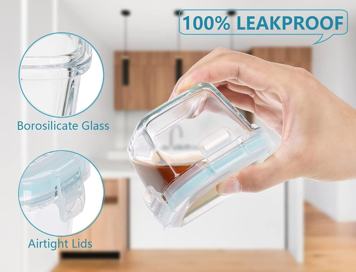 YOZOTI 12 Pack Small Glass Food Containers, 6oz Mini Meal Prep Containers with Lids, Airtight, Leakproof, Microwave, Freezer, Dishwasher Safe (Square)