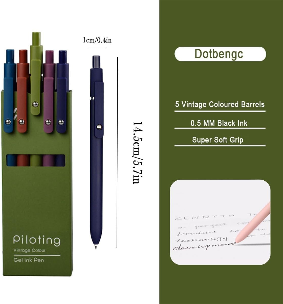 5 PCS Quick Dry Ink Pens, Pens Fine Point Smooth Writing Journal Pens, Aesthetic Retractable 0.5mm Black Ink, Cute Pen for Writing Note Taking Journaling, School Office Supplies Gifts (Retro)