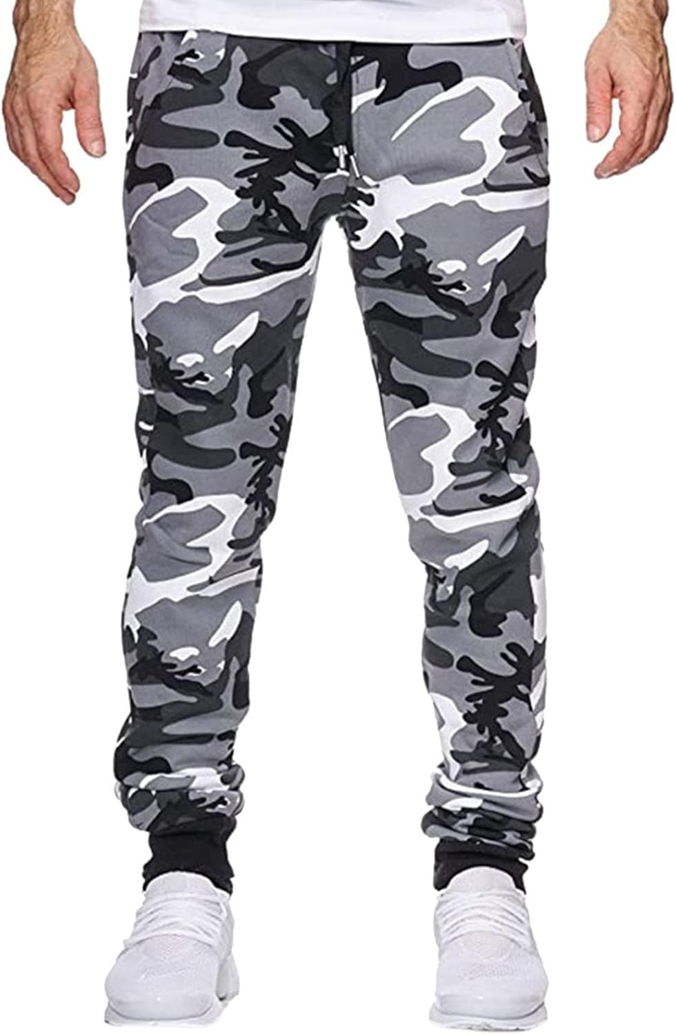 Tech Pant Pantaloni Fitness Casual Shot Uomo Sport Camouflage Jogging Stampa Pantaloni Uomo Pantaloni Running Pant, Grigio, L