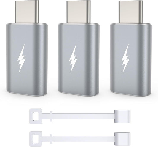 TechMatte 3 Pack Lightning to USB-C 15W Charging Adapter for iPhone 16/iPhone 15/Plus/Pro/Pro Max and More Type C Devices, Support Data Transmission, Not Designed for Fast Charging/Audio/OTG/Pencil