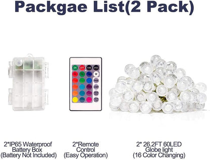 Upgrade Your Decor with Crystal Globe Fairy Lights: 8 Modes, Battery Powered, Perfect for Indoor/Outdoor Parties