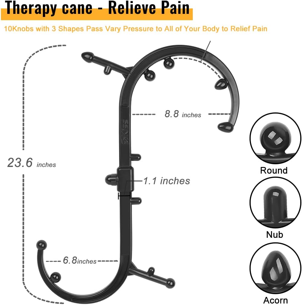 Trigger Point Massager Tool-GOHIKING Neck and Back Massager Handheld, Manual Self Massage Tool, Lower Back Massager, Shoulder Massager, Myofascial Release Tool - Deep Muscle Massage
