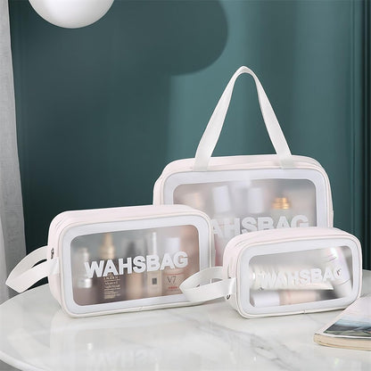QYINXIU TSA Approved Travel Toiletry Bag, 3 X Cosmetic Bag Clear, Clear Bags for Travel, Quart Size Travel Makeup Bag for Women Men (White)