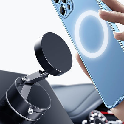 YaCeSyn Vacuum Magnetic Phone Holder, Foldable & Retractable Magnetic Suction Cup Phone Mount, Double-Sided Magnetic Phone Stand for Car/Gym/Mirror/Shower,Compatible with iPhone 16/15/14/13/12