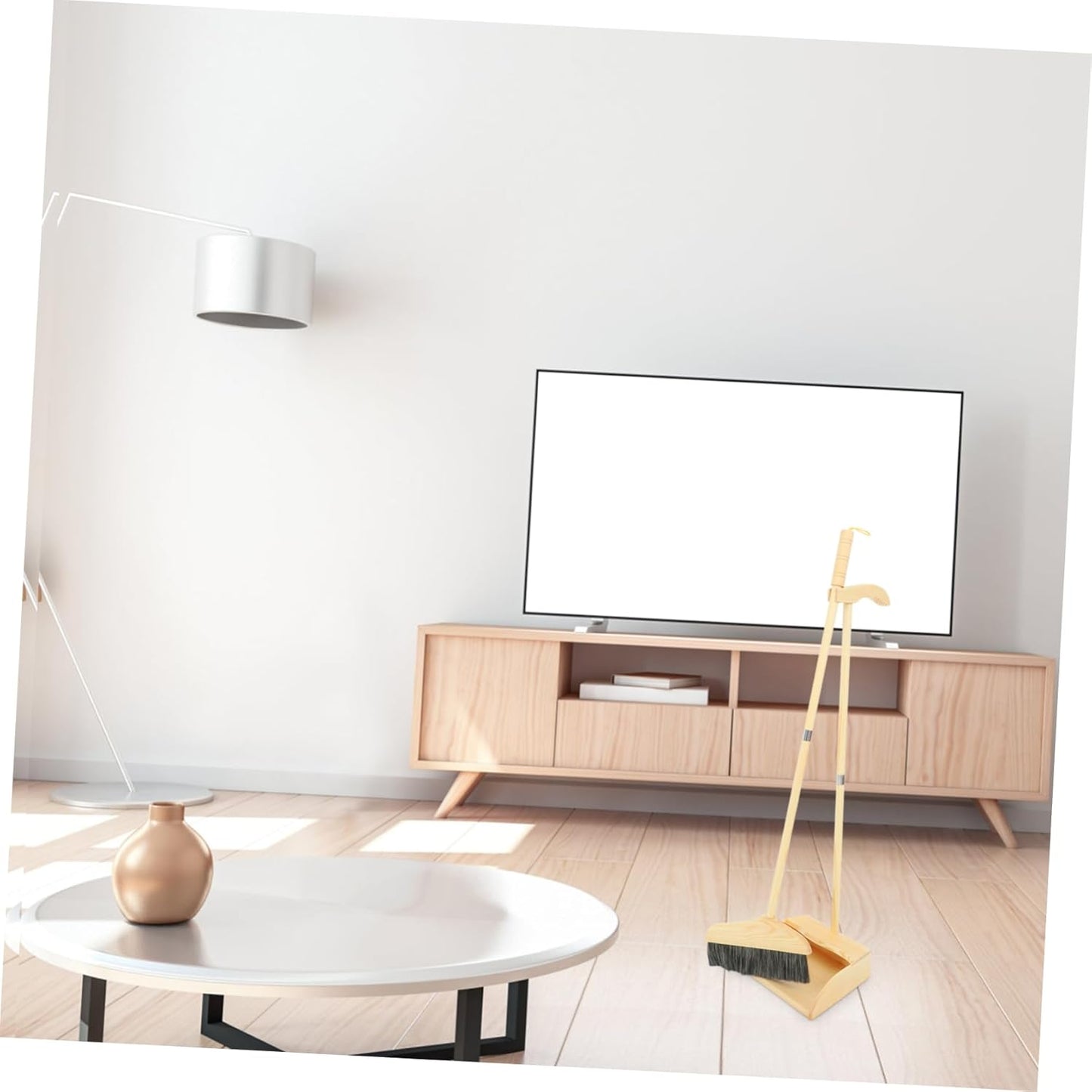 ROMISBABA Set di Scope E Palette per La Pulizia della Casa Essential Home Cleaning con Manico Lungo per Pavimenti Kit Scopa E Paletta per Interni