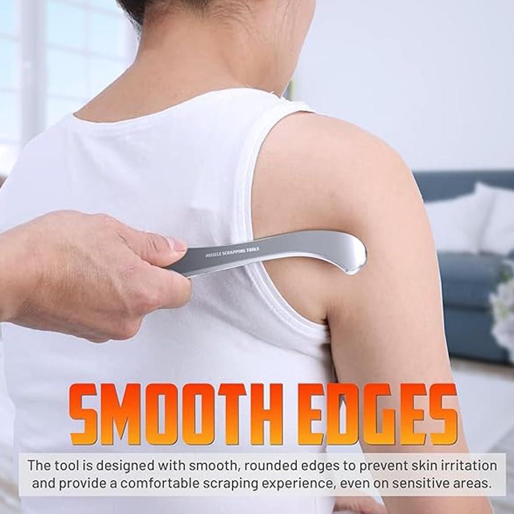 AnTiexi 2 in 1 Stainless Steel Muscle Scraper Tools Set,IASTM TOOL, Scraping massagge Tool Great Soft Tissue Mobilization Tool Physical Therapy