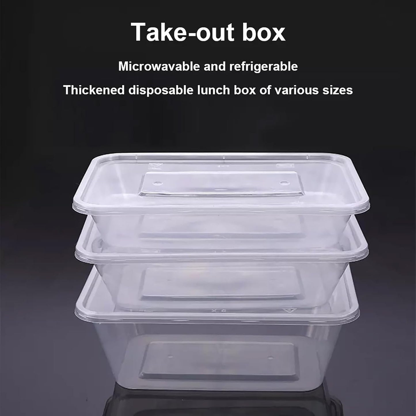 50 Sets Takeaway Containers With Lids, 650ml Microwave Safe Food Containers, Disposable Plastic BPA Free Packaging for Restaurants