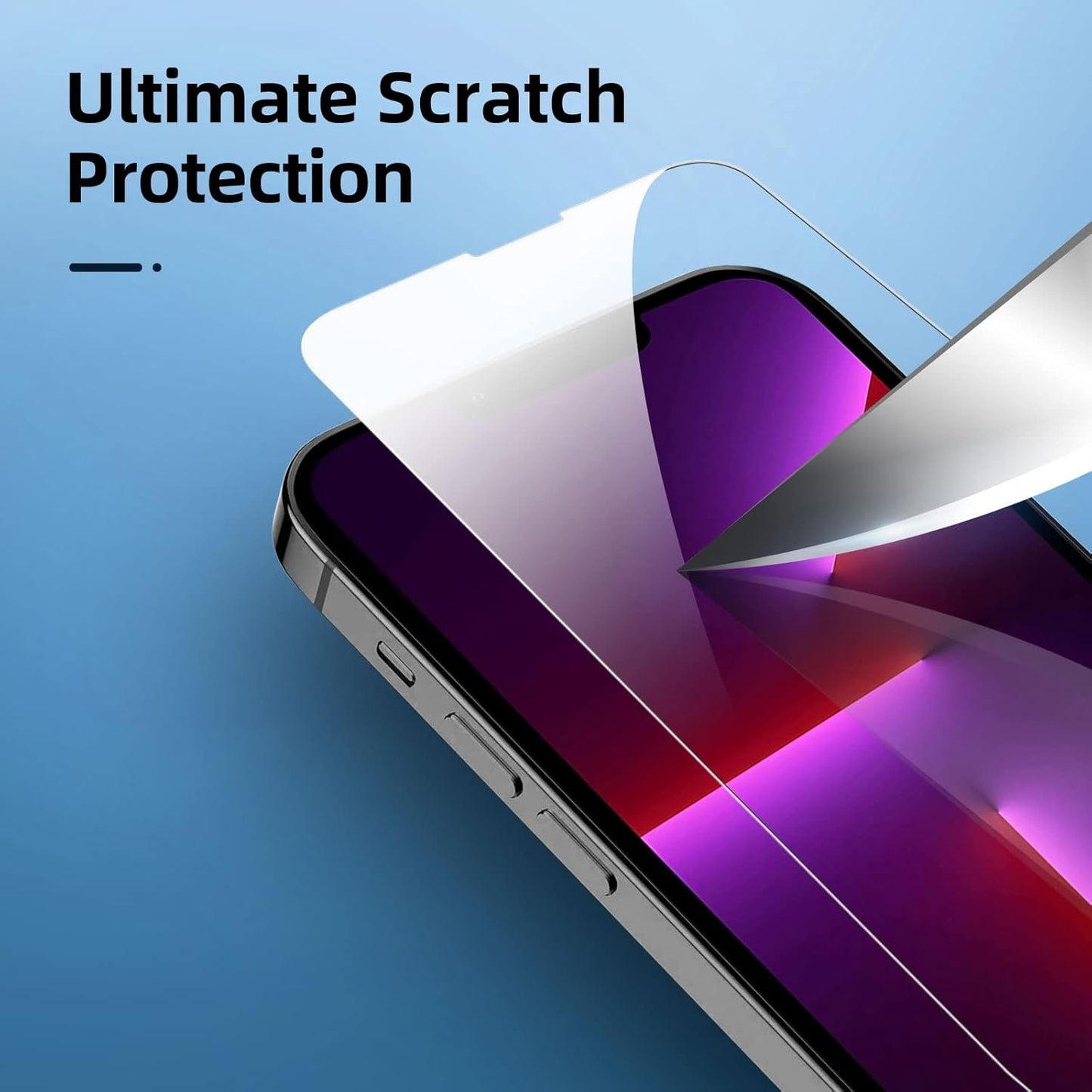 NEW'C 4 Pack, 2 x Glass Screen Protector for iPhone 13 Pro and 2 x Camera lens Protector, Scratch-Resistant, No Air Bubbles, Extremely Durable, 9H Hardness Tempered Glass