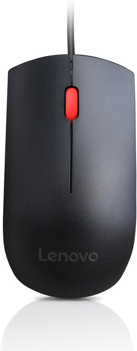 Lenovo 4Y50R20863 Essential USB Mouse and Lenovo 300 USB Keyboard (GX30M39655) | Wired Ergonomic Bundle