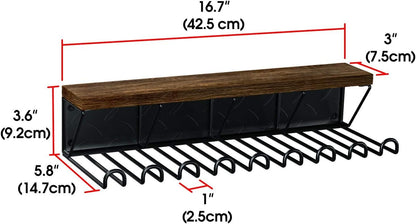 J JACKCUBE DESIGN Gym Storage Rack Organizer for Workout Equipments, Fitness Gears, Resistance Bands, Lifting Belts Rack Holder with 9 Heavy Duty Metal Hooks and Wood Shelf- MK713A