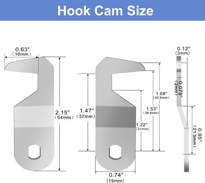 Cylinnda Toolbox Lock with Keys, 5/8” Cabinet Cam Lock Keyed Alike, Hook Cam,Tool Box Lock for RV Storage Compartment Door Tool Cart Mailbox Lock with Manual, Zinc Alloy (5/8 Inch 1 Pack)
