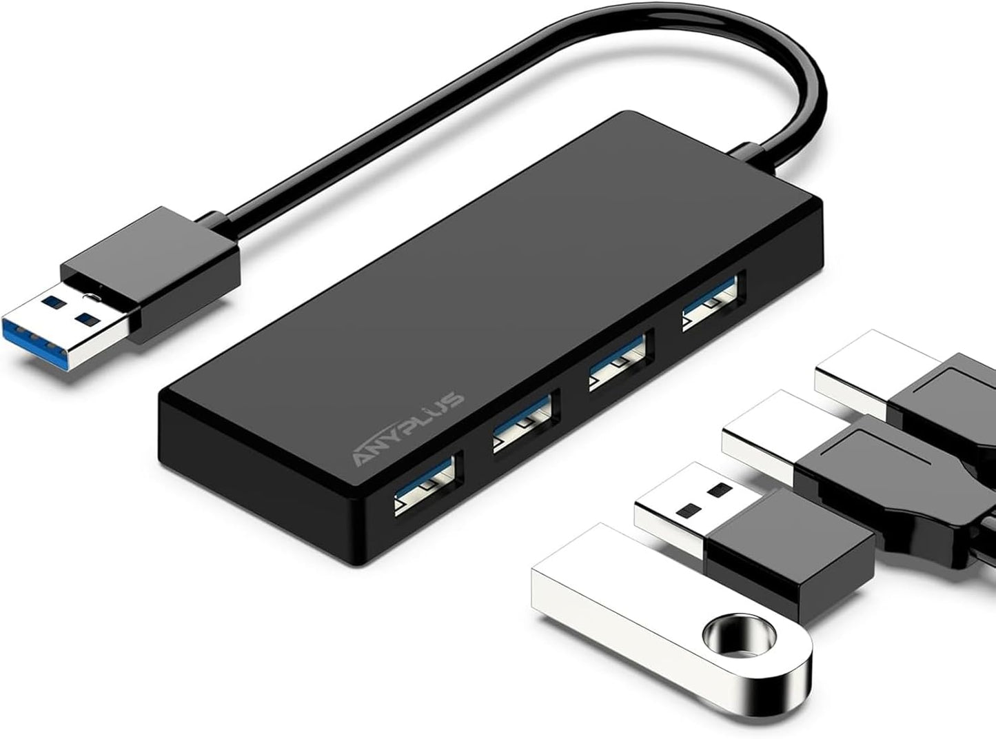 ANYPLUS USB 3.0 Hub, USB Splitter, Multiple Sockets, Multi Splitter for PC, Laptop, Xbox, Flash Drive, HDD, Console, Printer, PC, Keyboard, HP, Dell