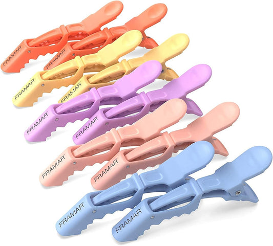 FRAMAR Pastel Hair Clips 10 pcs, Hair Clips For Women, Premium Hair Clip, Alligator Hair Clips for Styling Women, Alligator Clips, Alligator-Clips for Hair, Pince a Cheveux, Hair Accessories, No Crease Hair Clips 10 pcs