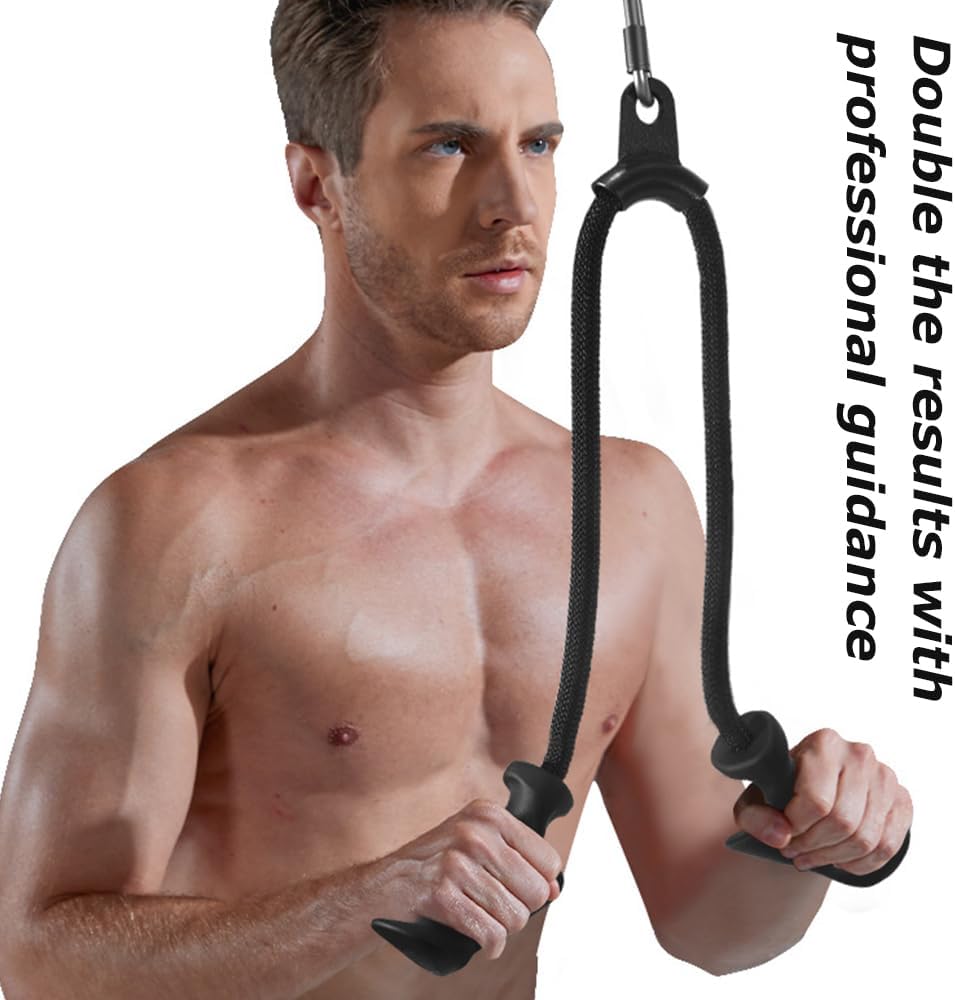 Triceps Pull Down Rope,Tricep Rope with Handles,Cable Machine Accessories,Pull Down Bar,Strength Training Equipment,for Gym Workout Exercise,Home