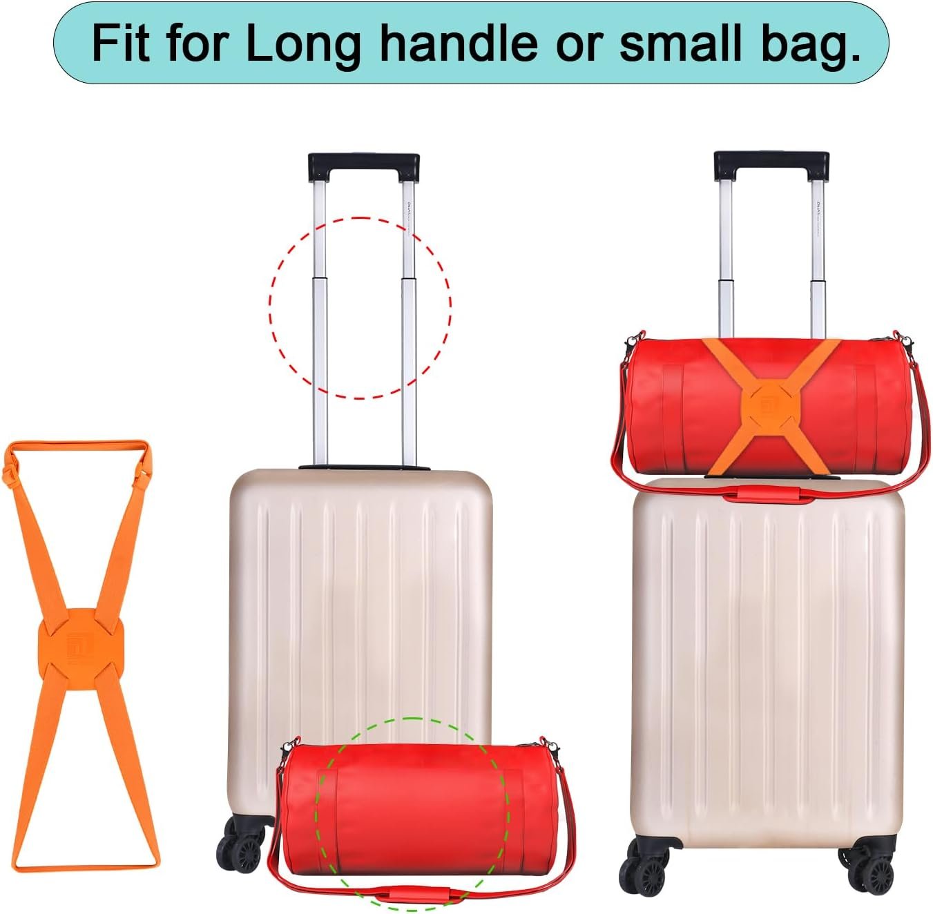 Luggage Straps Bag Bungees for Add a Bag Easy to Travel Suitcase Elastic Strap Belt, Black, M-Black