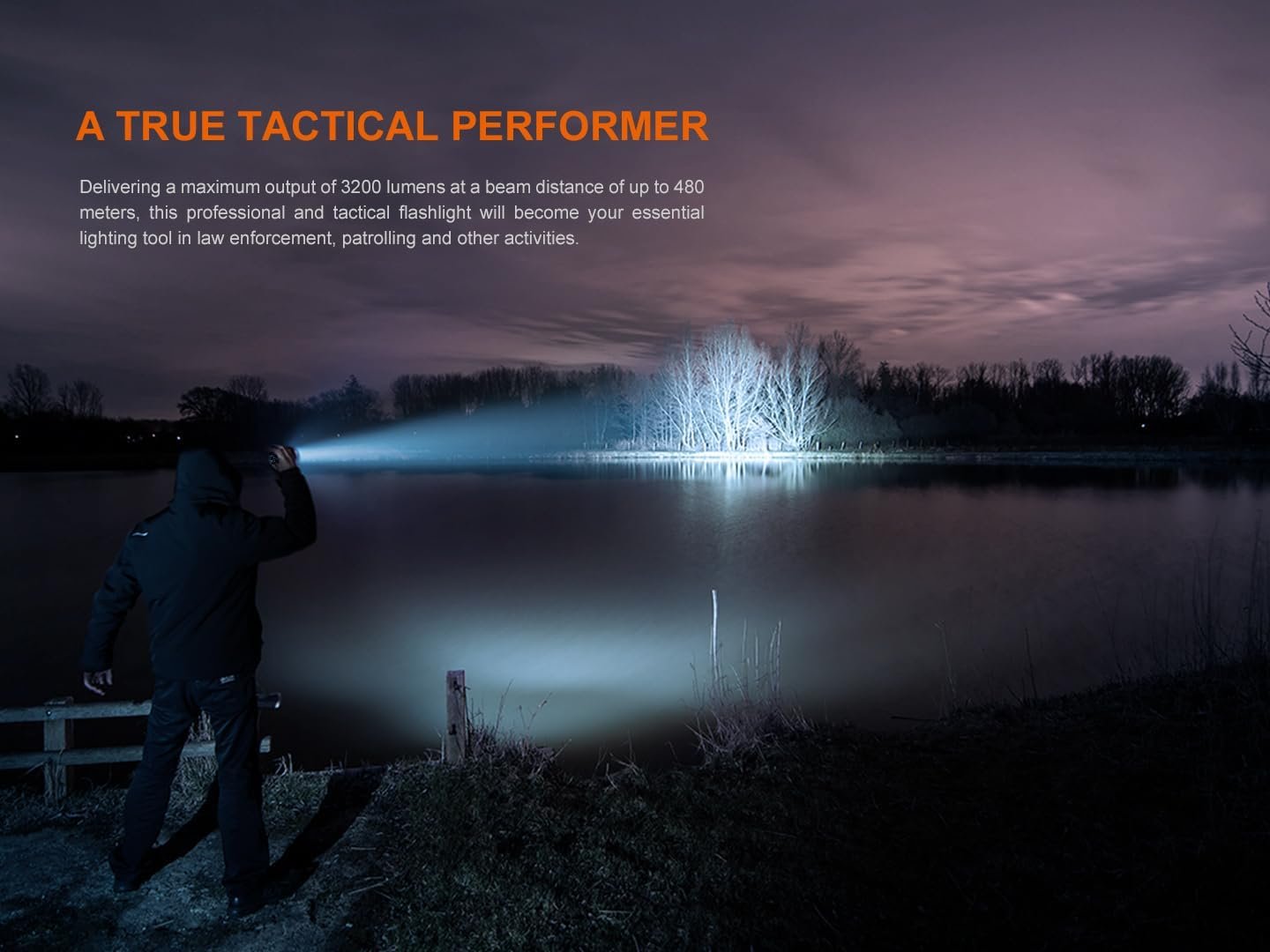 Fenix TK22R Tactical Flashlight, 3200 Lumens USB-C Rechargeable, 525 Yards Long Throw, High Power Super Bright with Lumentac Organizer