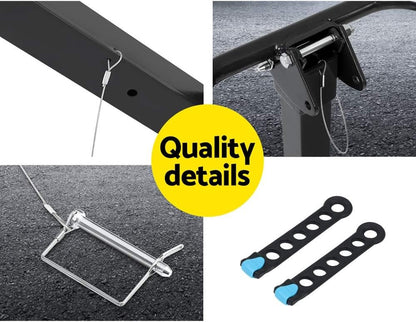 Giantz 4 Bike Carrier Rack, Tow Bar Bikes Boot Rear Racks Car Hitch Trunk Bicycle Carriers Automotive Sports Transporting Road Bicycles Caravan Organizers and Storage, Foldable Lock Black