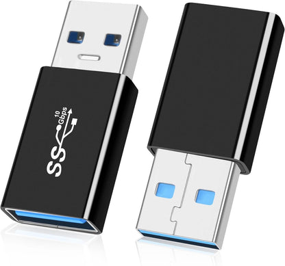 AIYEEN USB 3.0 Male to USB 3.0 Female Adapter (2 Pack), OTG 3.0 USB A to 3.0 USB A Adapter, USB Connector Connection or Data Cable Extension, USB3.0 Expansion Adapter