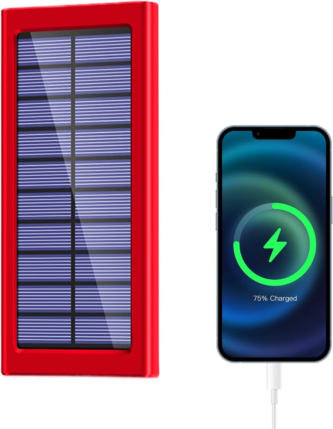 Solar Charger Power Bank, Portable Solar Charger, with Lanyard Hole Design,10000mAh External Battery Pack Panel Banks, for Mobile Phones Laptop Cellphones Power Bank Outdoor Hiking Fishing