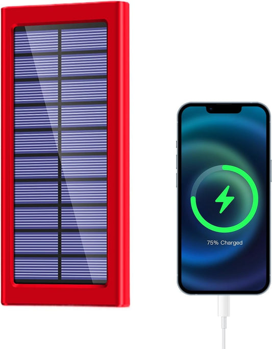Solar Charger Power Bank, Portable Solar Charger, with Lanyard Hole Design,10000mAh External Battery Pack Panel Banks, for Mobile Phones Laptop Cellphones Power Bank Outdoor Hiking Fishing