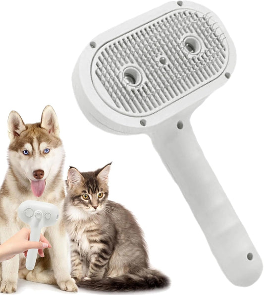 Cats Spray Brush, Multifunctional Dog Massager Brush, 7.48 x 4.33 x 2.68 Inches Ergonomic Design & Comfort, Pet Grooming Steamy Comb for a Pleasant Hygiene Experience