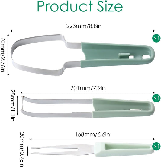 Affettatrice a forchetta per anguria, 3 in 1, in acciaio inox, per utensili da cucina, campeggio, frutta, anguria, ghiaccioli, portabilità, gadget da campeggio