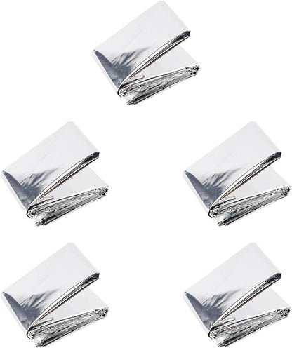 5Pcs Emergency Thermal Blankets,Survival Reflective Thermal First Aid Foil Blanket for Outdoor,Emergency Thermal Blanket,Survival Reflective Thermal First Aid Foil Blanket Emergency Blanket,210x130cm