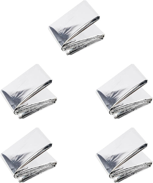 5Pcs Emergency Thermal Blankets,Survival Reflective Thermal First Aid Foil Blanket for Outdoor,Emergency Thermal Blanket,Survival Reflective Thermal First Aid Foil Blanket Emergency Blanket,210x130cm