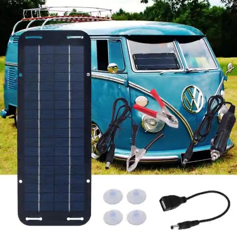 60W Portable Solar Panel 12 Volt Trickle Battery Charger, Solar Battery Trickle Charger Maintainer For Caravan Car Van Boat Kit for Car, Automotive, Motorcycle
