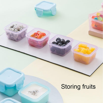 Small Food Storage Containers with Lids 6 Pcs, 2 oz Salad Dressing Containers, Suitable for Food, Sauces, Condiments, Snacks, Fruits
