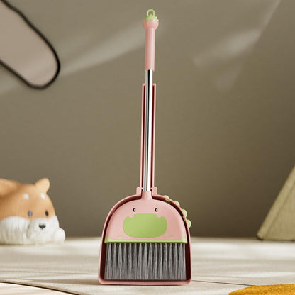 Kids Broom, Dustpan Set, Learning Toy, Sturdy Stainless Steel Handle, Lightweight PP Design, Fun Educational Cleaning Activity, Ideale per Preschool Boys and Girls