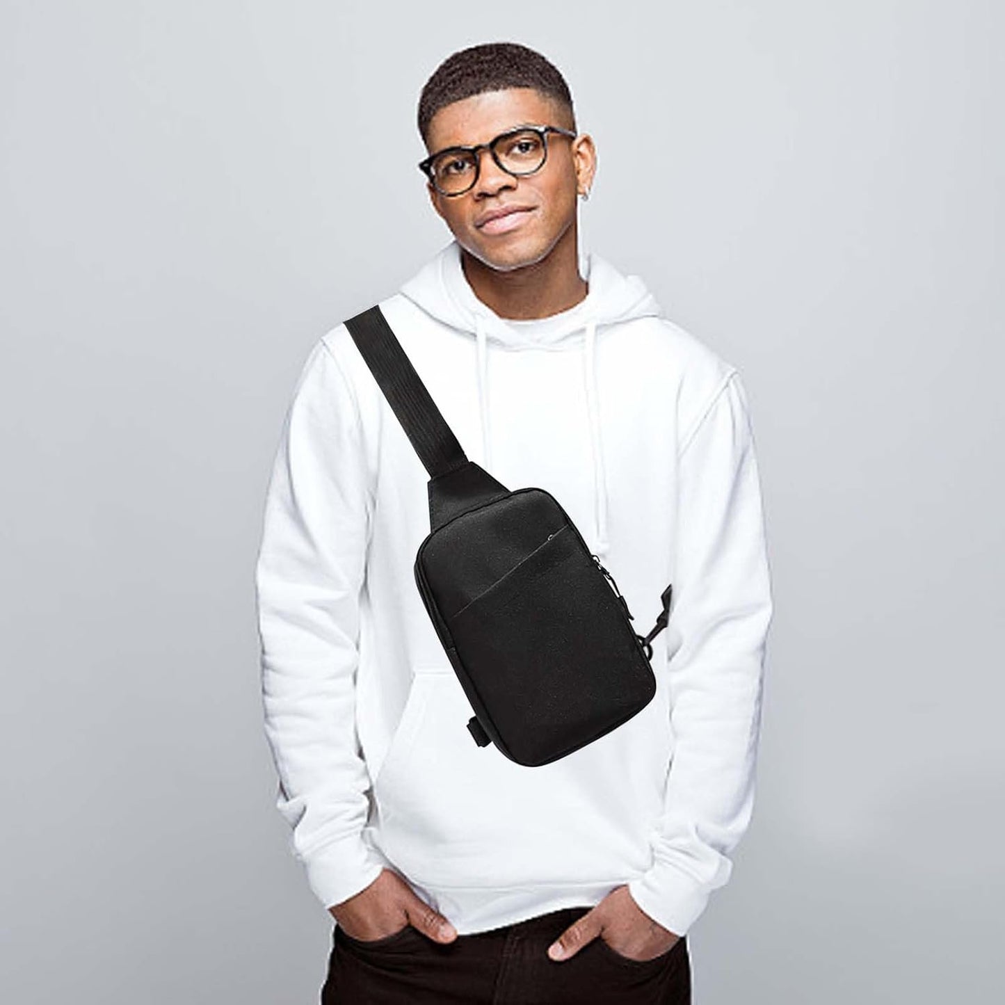 Sling Bag for Men Women, Lightweight Chest Bag Crossbody Backpack Anti Theft Casual Small Shoulder Chest Bag Adjustable Shoulder Strap Daypack for Travel Outdoor Hiking Sports