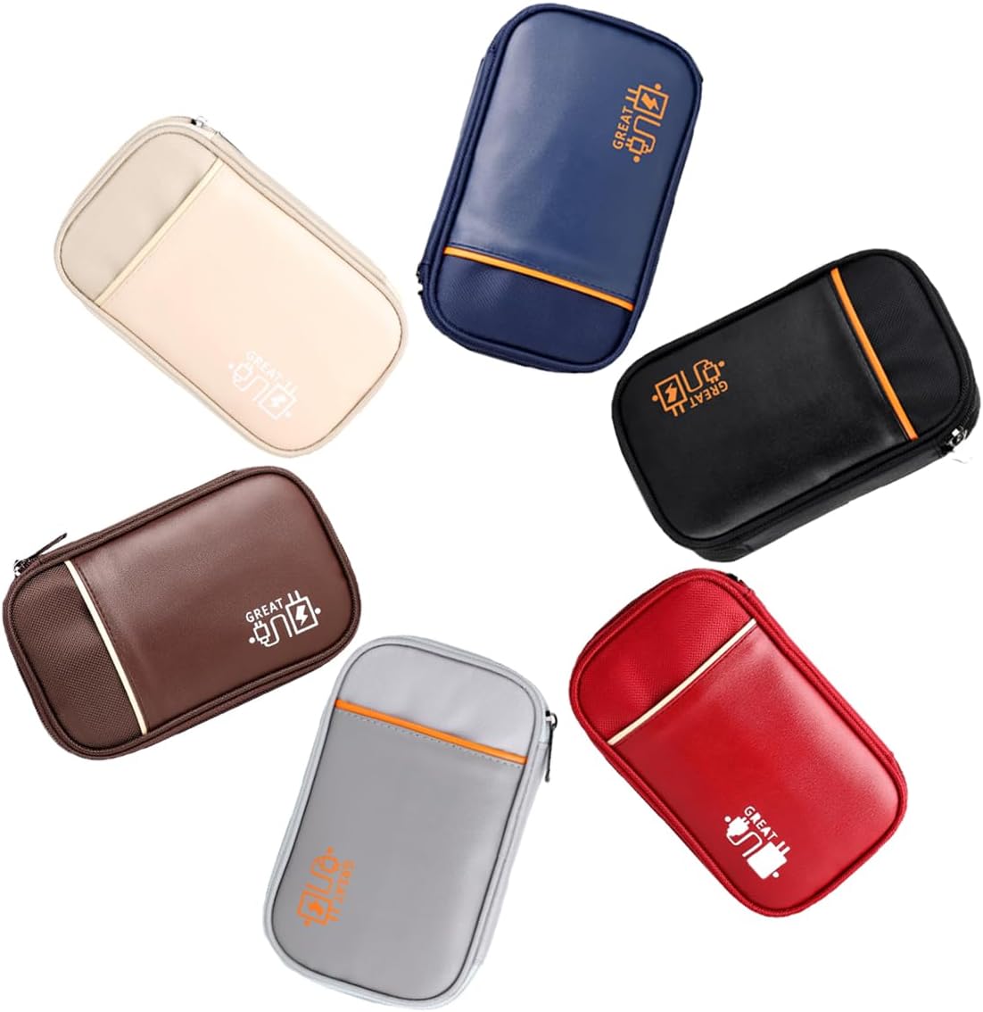 Electronic Accessories Bag, Cable Organizer, Travel Bag Case Water Resistant Cables Small Bag with Bracelet Shockproof Clutch Bag for USB Cables, SD Cards, Chargers, grey, Cable Organizer Bags