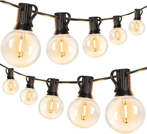 Litogo 18m Outdoor Festoon Lights Mains Powered, String Light with 30+3 G40 LED Bulbs, Waterproof & Shatterproof Hanging Globe Patio Lighting for Garden Pergola Wedding Gazebo Backyard Outside