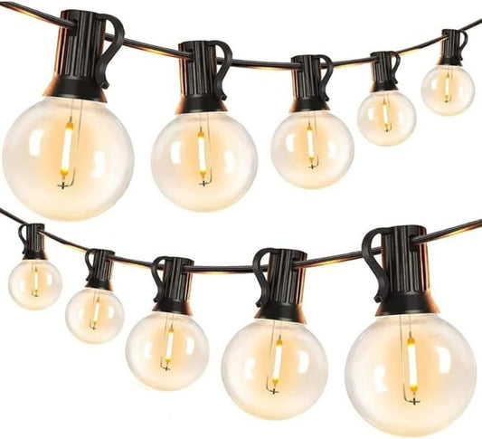 Litogo 18m Outdoor Festoon Lights Mains Powered, String Light with 30+3 G40 LED Bulbs, Waterproof & Shatterproof Hanging Globe Patio Lighting for Garden Pergola Wedding Gazebo Backyard Outside