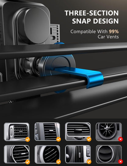 Wireless Car Charger, Phone Holders, 15W Auto Clamping Phone Mount Car Accessories for iPhone 16 15 14 13 12 Mini Pro Max 11, Samsung Galaxy S24 Ultra S23 S22+ Note 20, etc - Dark Black
