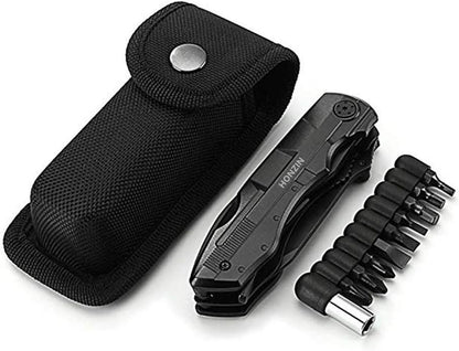 HONZIN Multitool Pliers 16 in 1 Multitool Pocket Knife with Nylon Sheath Black Multi Tool for Camping Outdoor Survival