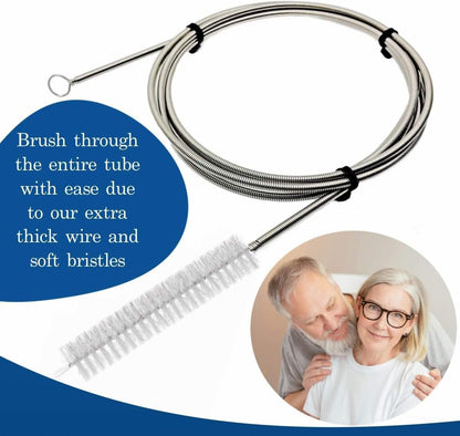 Hose and Mask for CPAP Cleaning Brush with Collapsible Wash Basin Bucket Tub - Essential Care Kit for CPAP Users, Suitable for 7 Feet Tubing and 22mm 19mm Diameter (Standard Set Basin & Brush)