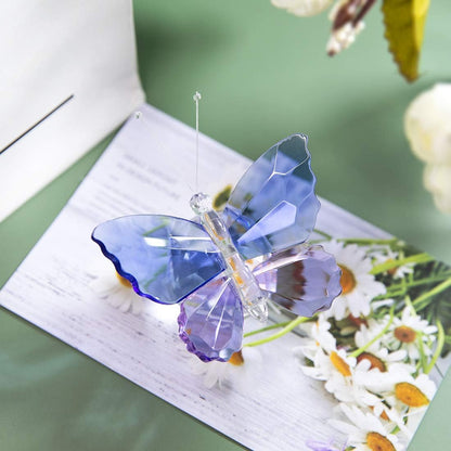 H&D Hyaline & Dora Crystal Cut Butterfly Animal Ornament Decoration for Office Table Home Bedroom