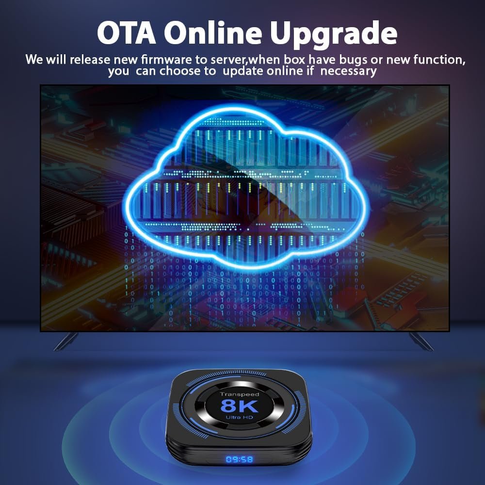 Android TV Box 12.0 4GB RAM 32GB ROM Support 8K 6K Dual-WiFi 2.4G 5.8G Android Box H618 Chipset with HDR10 BT5.0 USB 2.0 3D Ethernet with Mini Backlit Keyboard