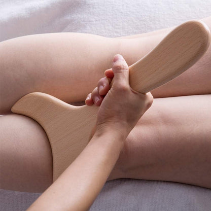 Allshow Wooden Gua Sha Tools Professional Lymphatic Drainage Tool Wood Therapy Massage Tools for Maderoterapia (Burlywood)