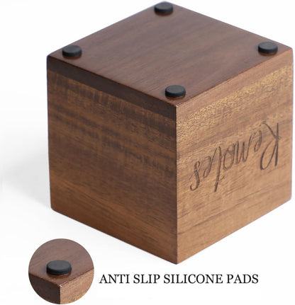 Acacia Wood Remote Organizer - Table Caddy, Vintage Farmhouse Design, Holds 2-3 Remotes