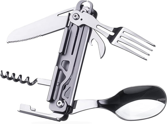 RAXCO Camping Utensils Cutlery Pocket Tools Detachable Spoons Set Foldable Knife