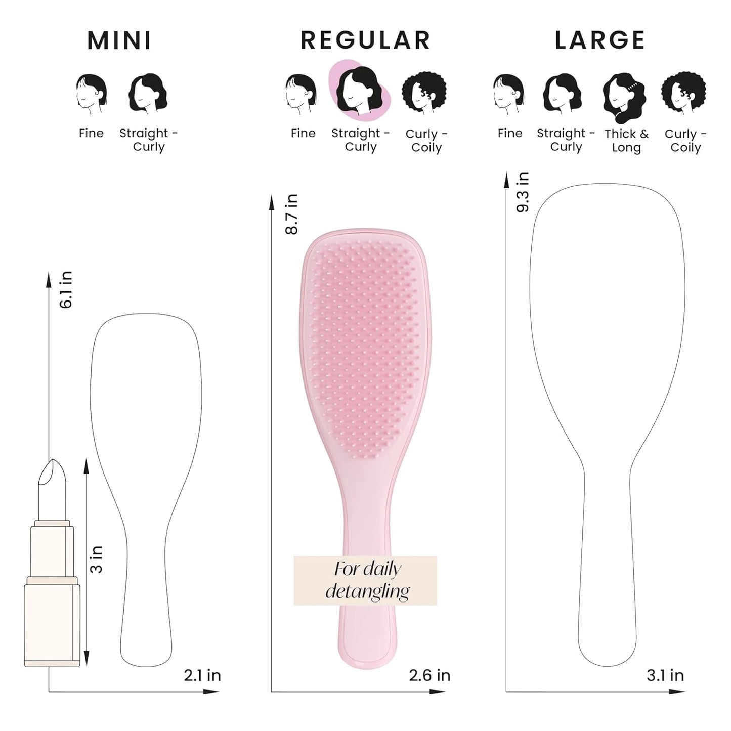 Tangle Teezer Ultimate Detangler Hairbrush for Wet & Dry Hair, Eliminates Knots & Reduces Breakage for All Hair Types, Millennial Pink